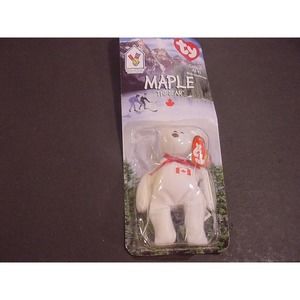 McDonalds TY Beanie Baby MAPLE THE BEAR -- RARE Tag Error (1993 vs 1999)